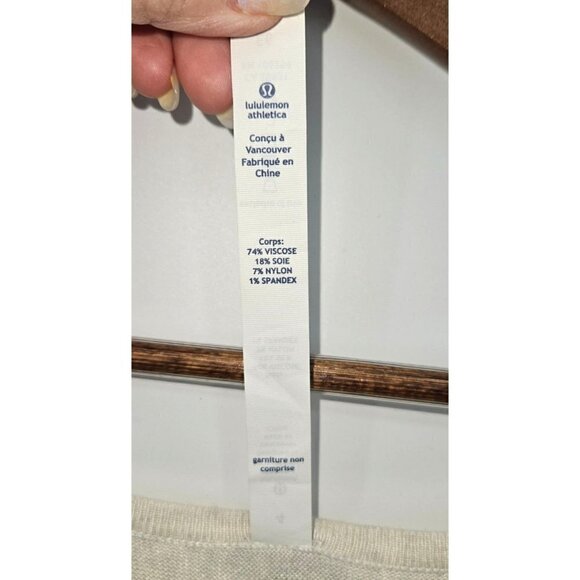 Lululemon Athletica HiLo Knit Top Sz 4 Oversized Cream Ribbed Long Sleeves RARE - Picture 6 of 8